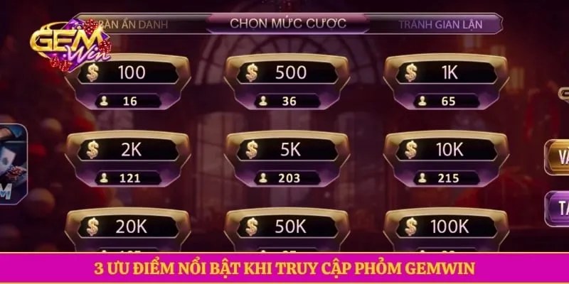 Phỏm GEMWIN Với Cách Chơi Đơn Giản, Đa Dạng Thưởng Lớn 3 ưu điểm nổi bật khi truy cập Phỏm GEMWIN