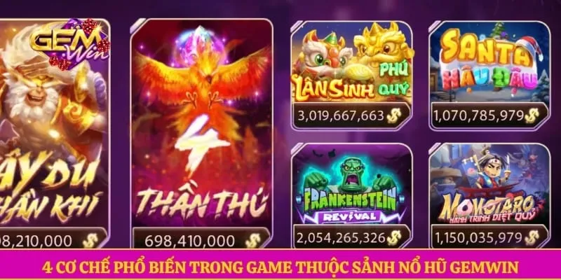 Nổ hũ GEMWIN 4 cơ chế phổ biến trong game thuộc sảnh nổ hũ GEMWIN