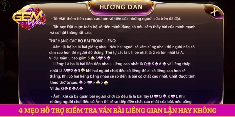 4 mẹo hỗ trợ kiểm tra ván bài liêng gian lận hay không